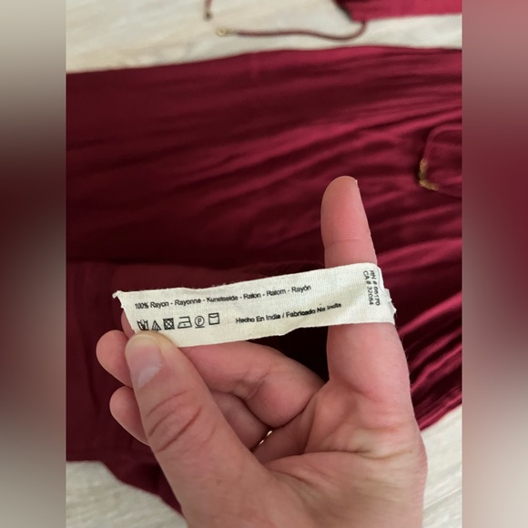 Free People Women’s Prettiest Thing Midi Dress Burgundy - Size XS - Picture 10 of 11